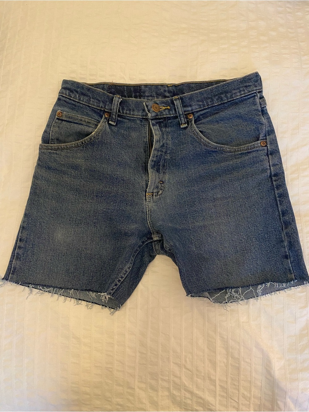 Wrangler Men’s Raw Hem Denim Shorts - Dark Blue